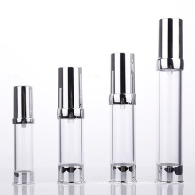 5ml 10ml 15ml 20ml recyclable white cosmetic toner lotion empty clear plastic airless pump bottles